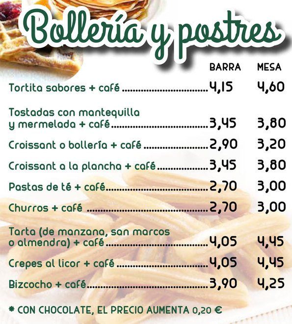 Bollería y postres