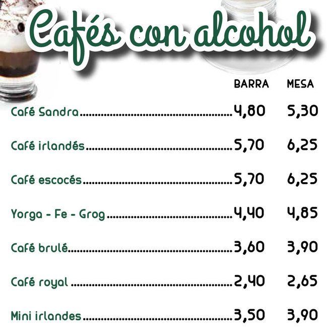Cafés con alcohol