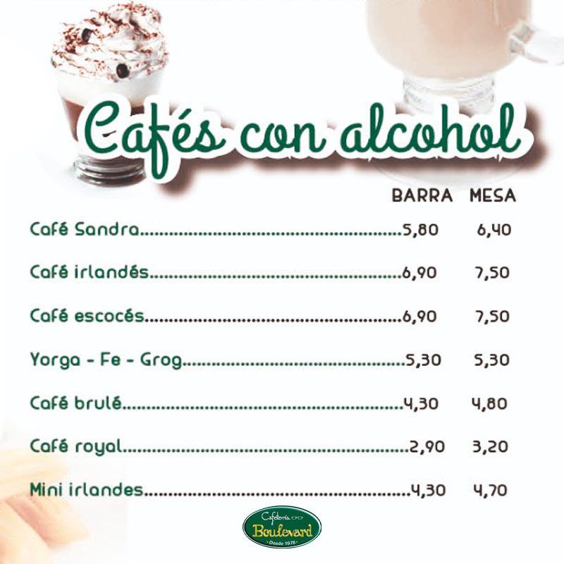 Cafés con alcohol Boulevard en León