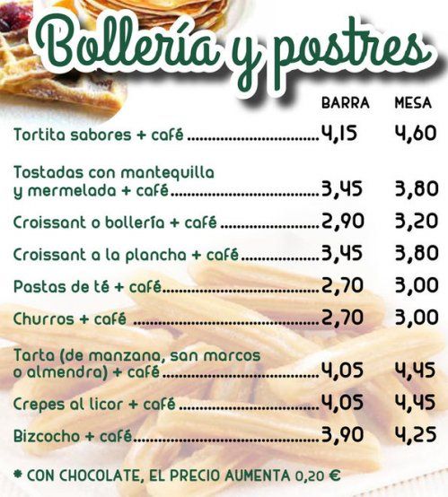 Bollería y postres