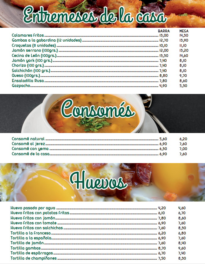 entremeses consome huevos