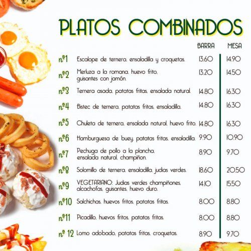 Platos combinados Boulevard en León
