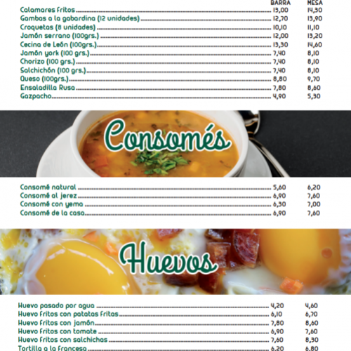 entremeses consome huevos